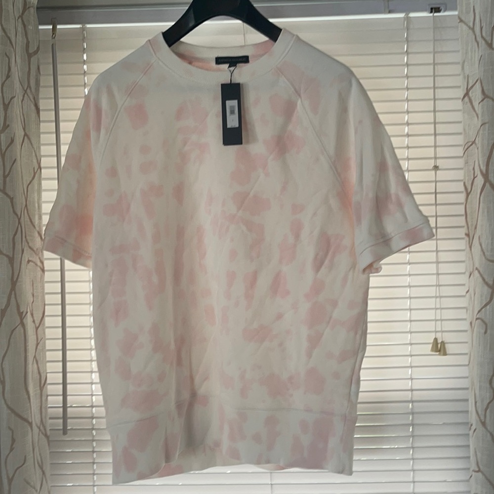 Short sleeve sweat shirt garment dyed